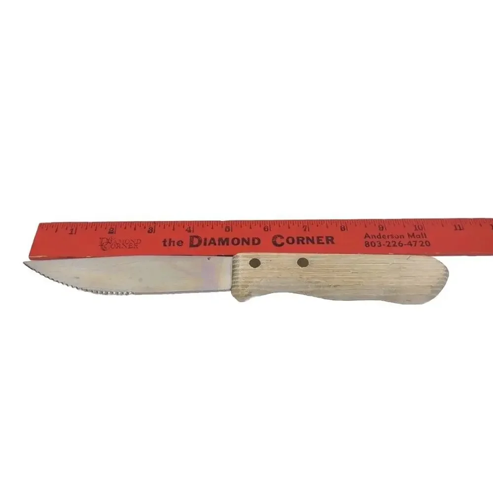 Vintage WALCO Stainless Wood Handle Steak Knife 5
